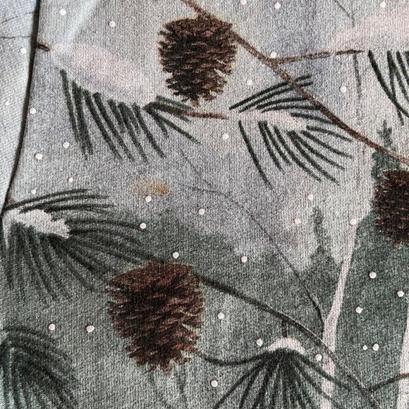 90s winter scene buttoned cardigan - Picture 7 of 7